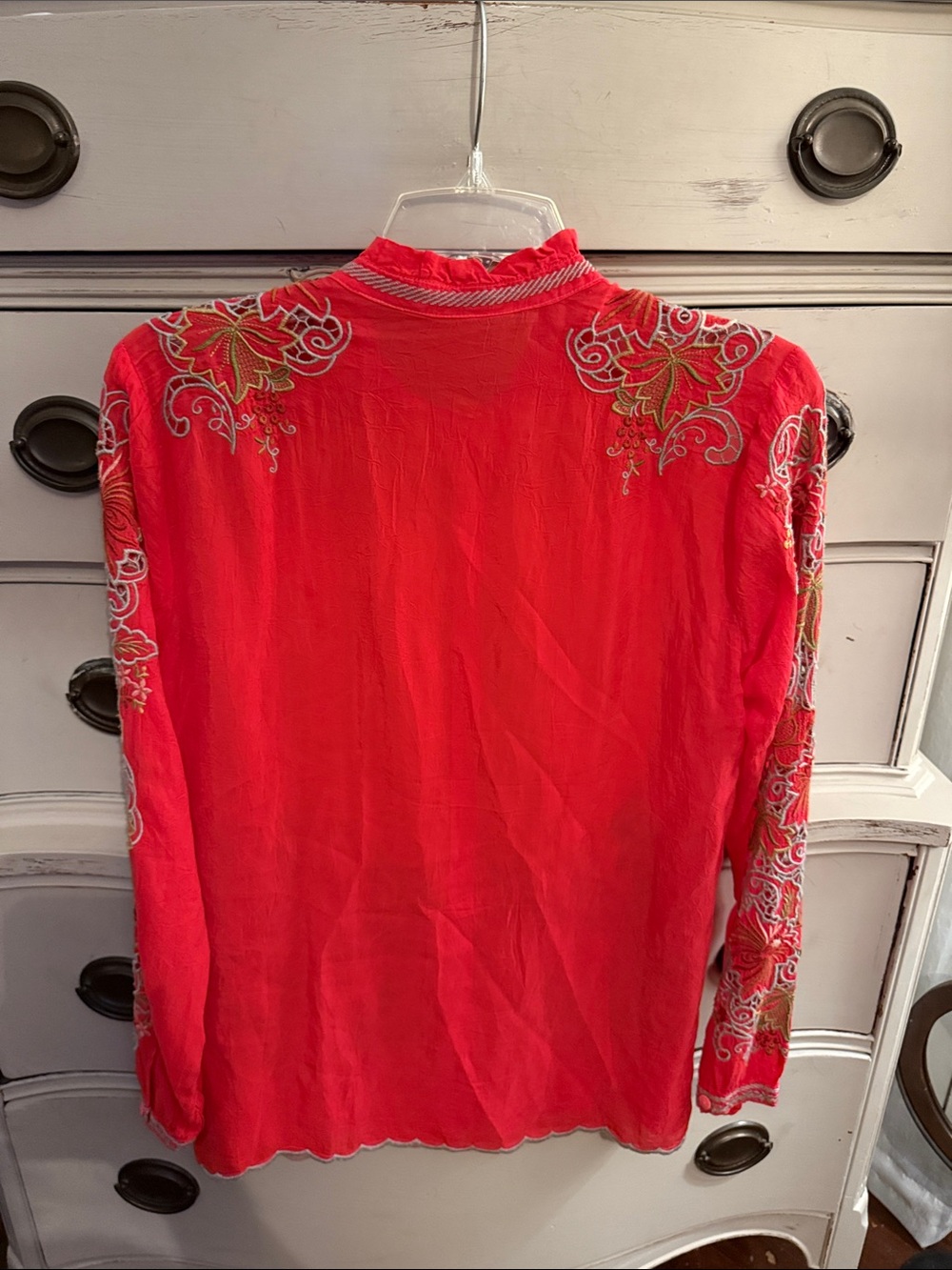 Johnny Was Ruelle Button Down Embroidered Blouse S - Picture 11 of 14